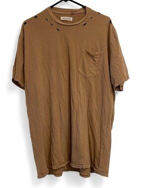 PacSun Men’s Brown Distressed Short-Sleeve Pocket Tee